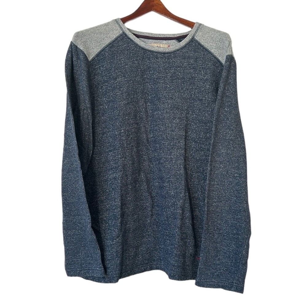 TOMMY BAHAMA Fleece Lined Crew Neck Lounge Sweatshirt Navy Gray